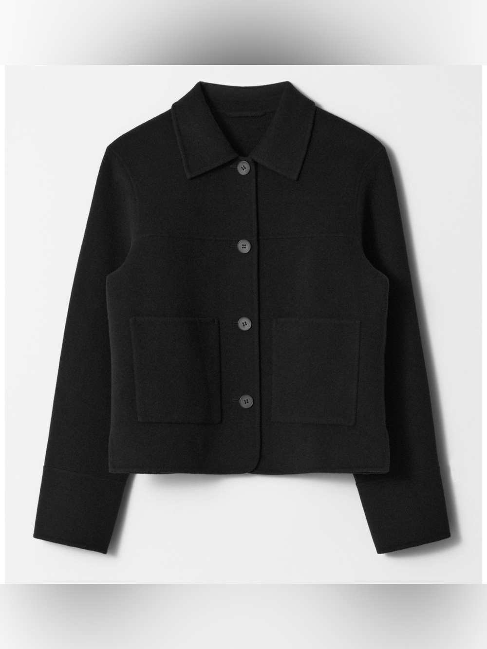 & Other Stories Women's Black Button-Front Light Wool Jacket